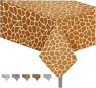 3Pack Giraffe Print Tablecloths for Party Decoration Animal Theme Party Tablecloths Jungle Party Table Cover 3D Print Table Cover, Jungle Party Supplies for Party,Birthday, Baby Showers(Giraffe)