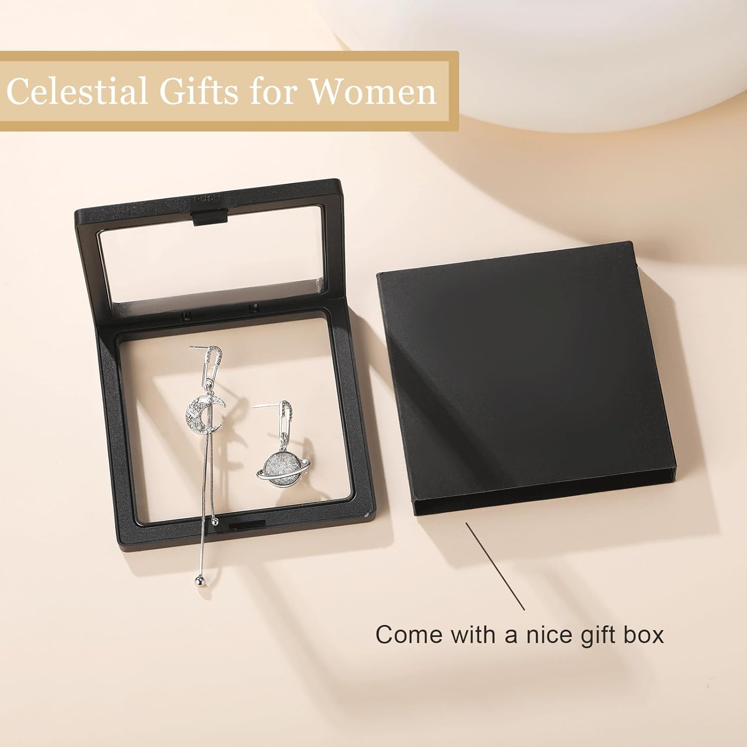 Celestial Earrings for Women, Asymmetrical Moon Star Saturn Dangle Drop Earring Planet Space Galaxy Jewelry Gifts for Everyday Wear - Image 5