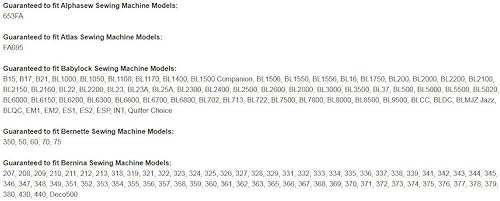 Miniatura 5 de HONEYSEW Juego de 11 pies prensatelas a presión para la mayoría de máquinas de coser estándar de vástago bajo Brother Singer Babylock.5011L-C