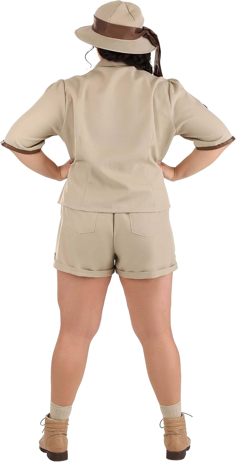 Women's Paleontology Costume - Safari Explorer Costume, Dinosaur Ranger Outfit, Khaki Zoo Keeper Uniform & Safari Hat