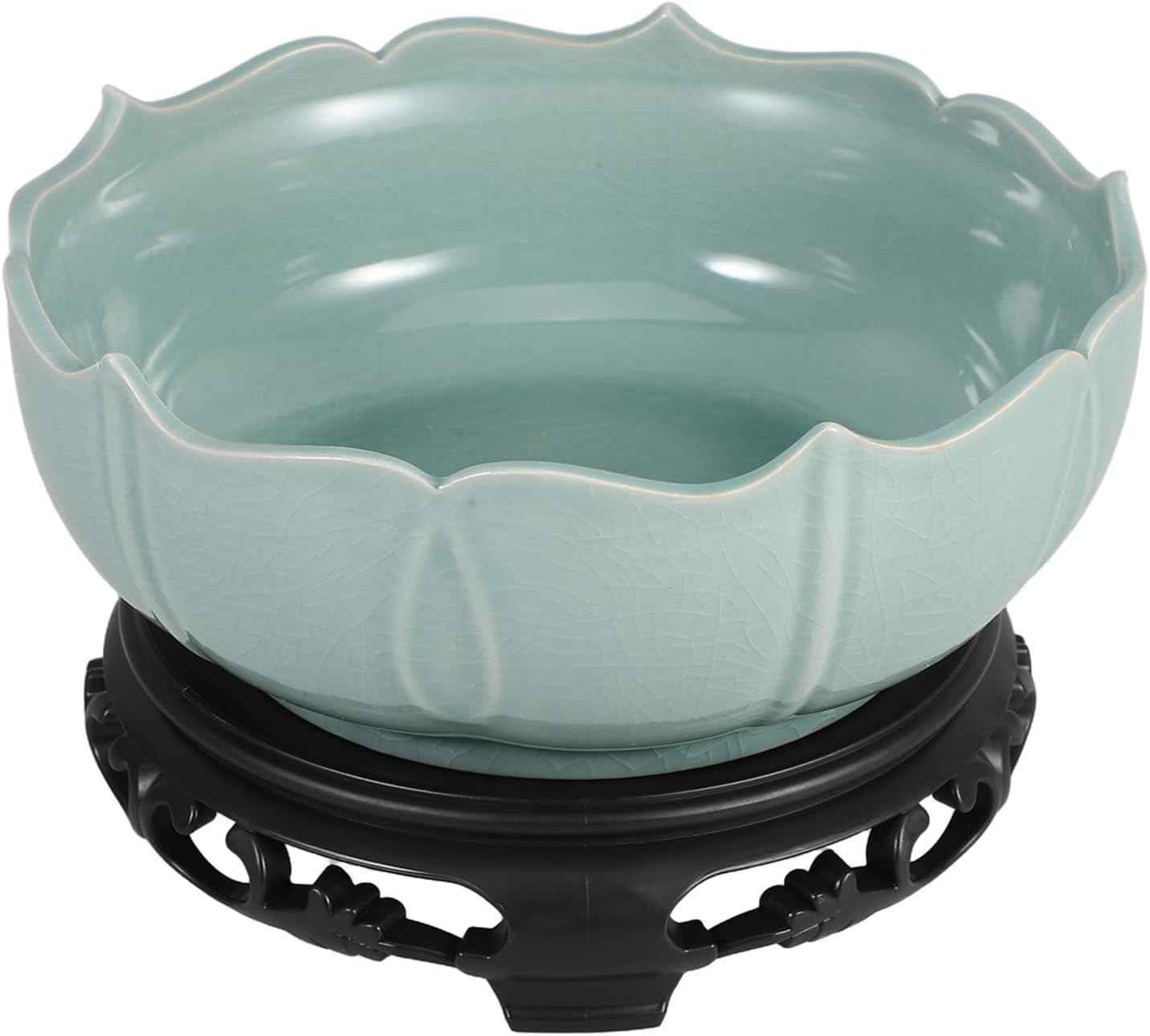 YARNOW Hydroponic Flower Pot 7.67X7.28X2.95 Inch Lotus Bowl Planter for Indoor and Outdoor Plants Ceramic Hydroponic Pot Ideal for Succulents Water Lilies and Daffodils