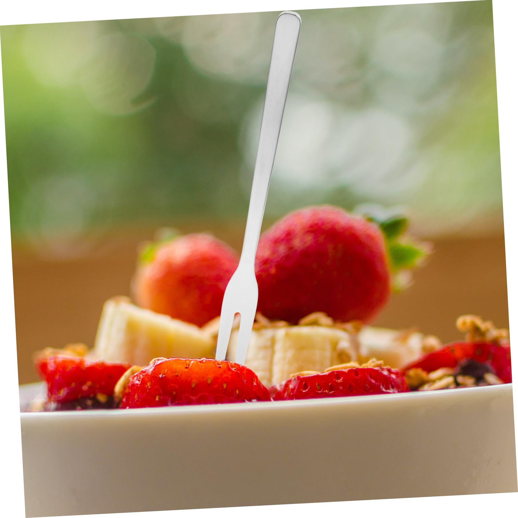 PLAFOPE 8 pezzi Forchette da Frutta in Inossidabile Design Ergonomico per Dessert Antipasti e Insalate Piccole Forchettine Resistenti ed Eleganti per Tavola