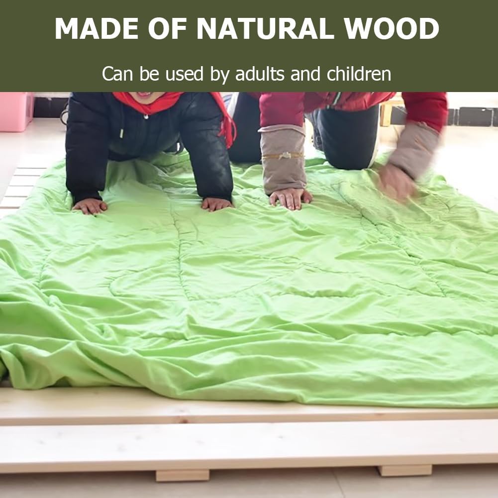 Japanese Style Wood Bed Support Slats,Roll-Up Slatted, Plate with 2 Storage Straps,Sleeping Tatami Mat,Thicken Covered Wooden Slats,100 * 190cm/39.37 * 74.8in