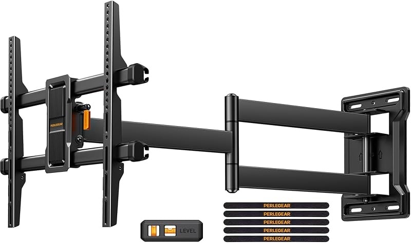 Perlegear Mozgatható TV Fali Tartó 32-65 Colos Tévéhez, 60kg Terhelhetőség, ±90° Forgatható