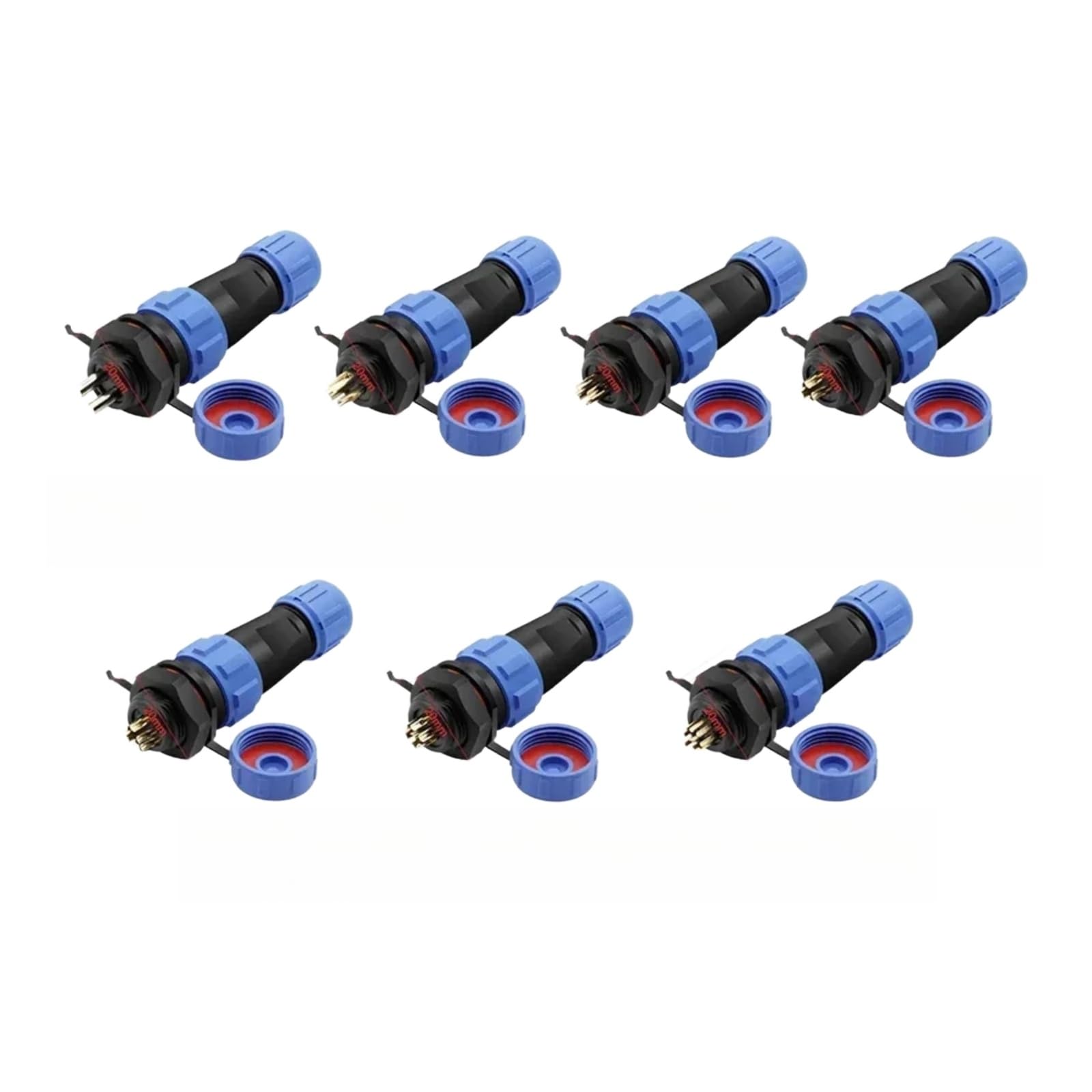 Conector impermeable IP68 SP21 industrial con enchufe aéreo de 2 pines