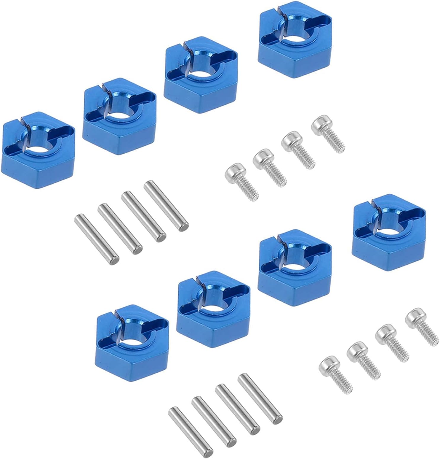 Ubervia® 8pcs 1/10 12mm Aluminum Wheel Hex Nuts with Pins Screws for 1/10 Traxxas Tamiya LRP HSP HPI Redcat WLtoy RC Car