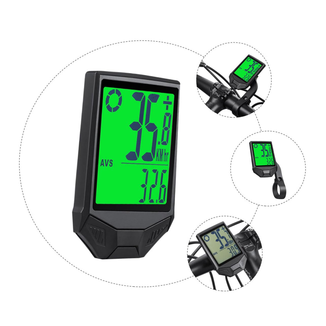 Velocímetro de Bicicleta Inalámbrico Pantalla LCD y Negro