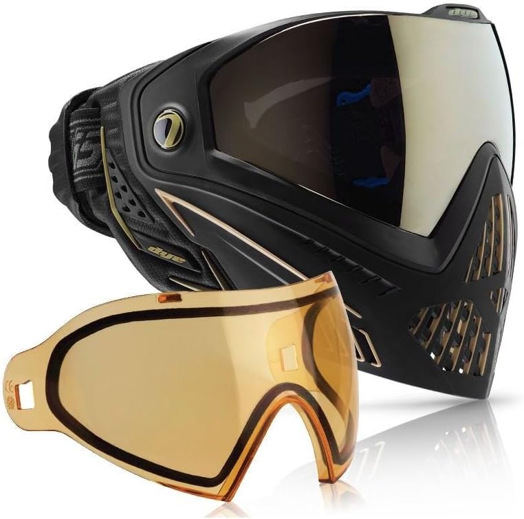 Dye i5 Paintball Goggle - Onyx/Gold with HD Thermal Lens Combo