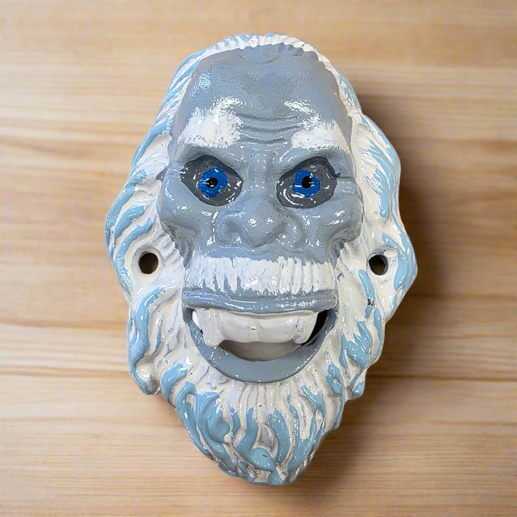 Yeti Abominable Snowman Cast Iron Wall Mounted Bottle Opener With Painted Finish (4.75" x 3.5")