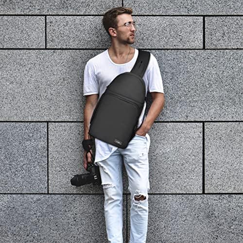 Cwatcun Camera Bag, Camera Shoulder Bag, Sling, Chest Bag, Waterproof, Tripod(Black)