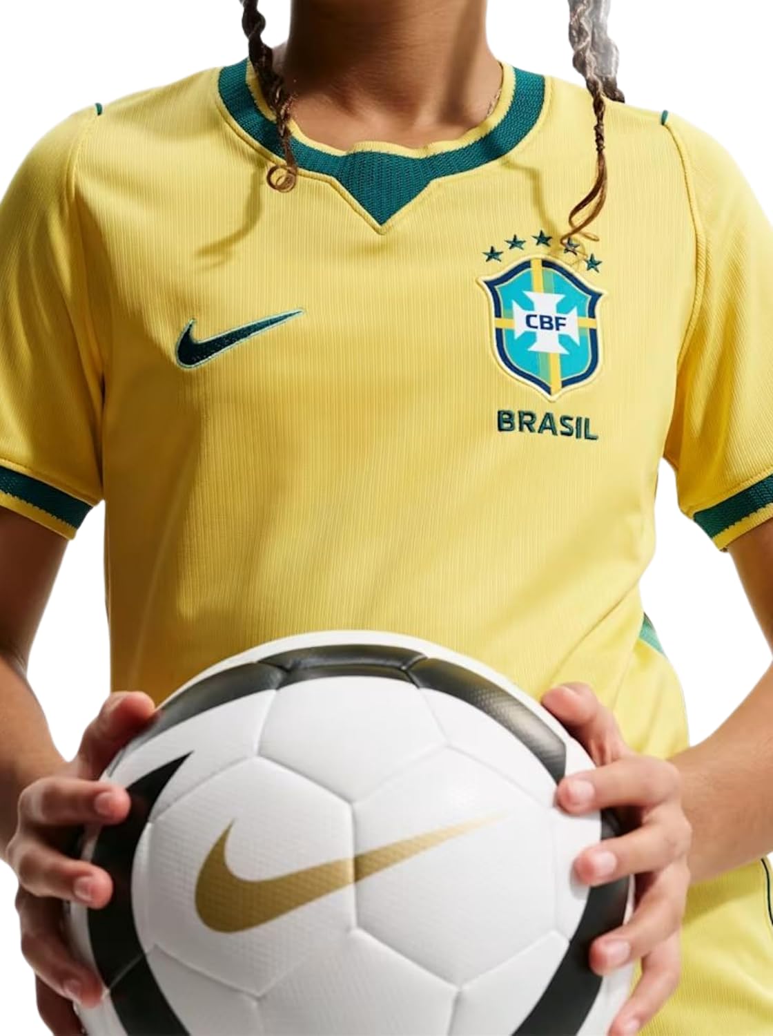 Nike Brazil National Team Dri-Fit Stadium Away T-Shirt Unisex - Bambini e Ragazzi (Pacco da 1)
