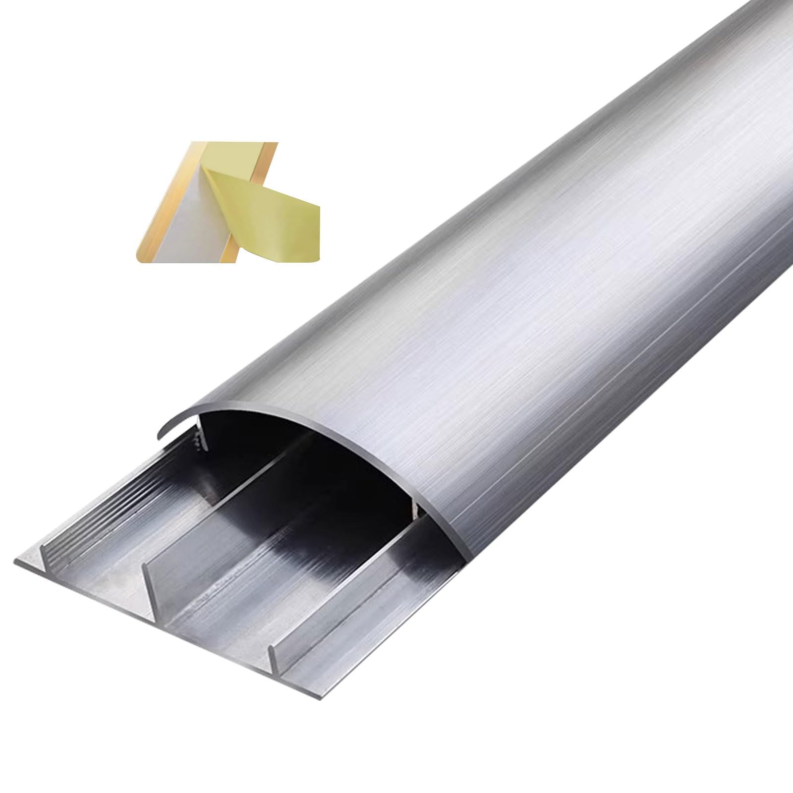 Passacavi Canali In Lega Di Alluminio, Copricavo Semitondo/ Canalina Autoadesiva Per La Gestione Dei Cavi Per Porta D'ingresso Soggiorno , Lunghezza 1m/3,3ft ( Size : Silver-NO.5-W-47mm(1-17/20in) )