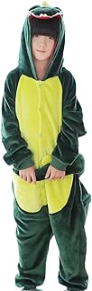 Enfant Pyjamas Animal en Flanelle Ensemble Hiver Grenouillère Garçons Filles Cosplay Déguisement Combinaison Vêtements De Nuit Unisexe Chic Costume Carnaval Noël Fête Chaud Onesie 3-11 Ans