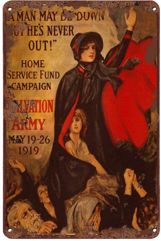 World War I One Tin Sign Metal Poster Retro Vintage Metal Tin Sign WWI Signs & Home Bar Kitchen Wall Decor Signs 12X8Inch Vintage & Retro Style WII-44