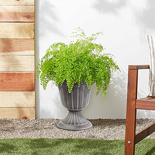 Arcadia Garden Products PL00CW Classic Traditional Plastic Urn Planter Indoor/Outdoor, 16" x 18", White Wash by Arcadia Garden Products - Image 4