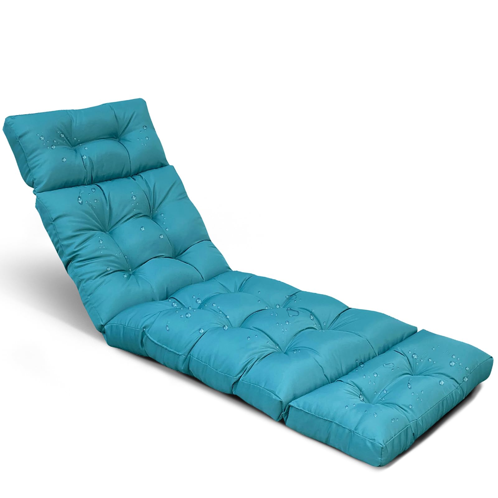 Pool Lounge Chair Cushions Waterproof Chaise Lounge Cushion 75x24x3.9 Inch Non-Slip Lounge Chaise Chair Cushions Replacement for Outdoor Furniture with Back Cover,Teal Blue-image-26