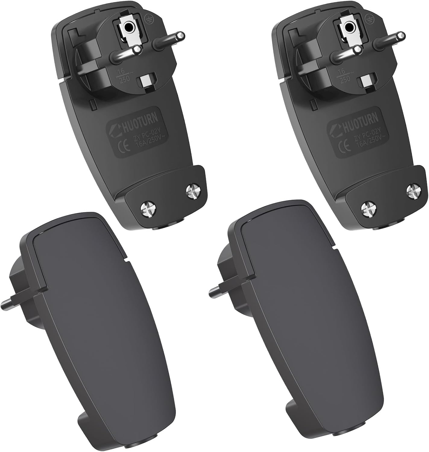 Flat Plug, 4 Pieces Extra Flat Wall Plug, Extra Flat Plug, Flat Wall Plug, Flat Sockets 250 V 16A, Flat Sockets Behind Furniture