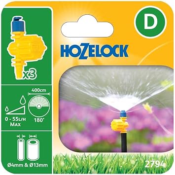 Hozelock 180 Degree Adjustable Micro Jet 4mm/13mm 3 Pack
