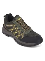 Liberty Leap7x MOUNTAIN2E Men Sports Lacing Running Shoes – Black & Olive Green | Comfortable and Durable – Suitable for Lace-Up Walking, Gym, Jogging and Outdoor Shoes for Man – Cushioned Footbed