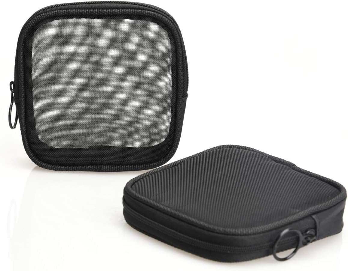 2Pcs Mini Mesh Travel Toiletry Bag,Mini Small Bag Coin Purse Mesh Zipper Pouch, Mini Small Bag Coin Purse Mesh Zipper Pouch Mesh Makeup Bag Organizer Bags, Mesh Makeup Bag Mesh Travel Toiletry Bag