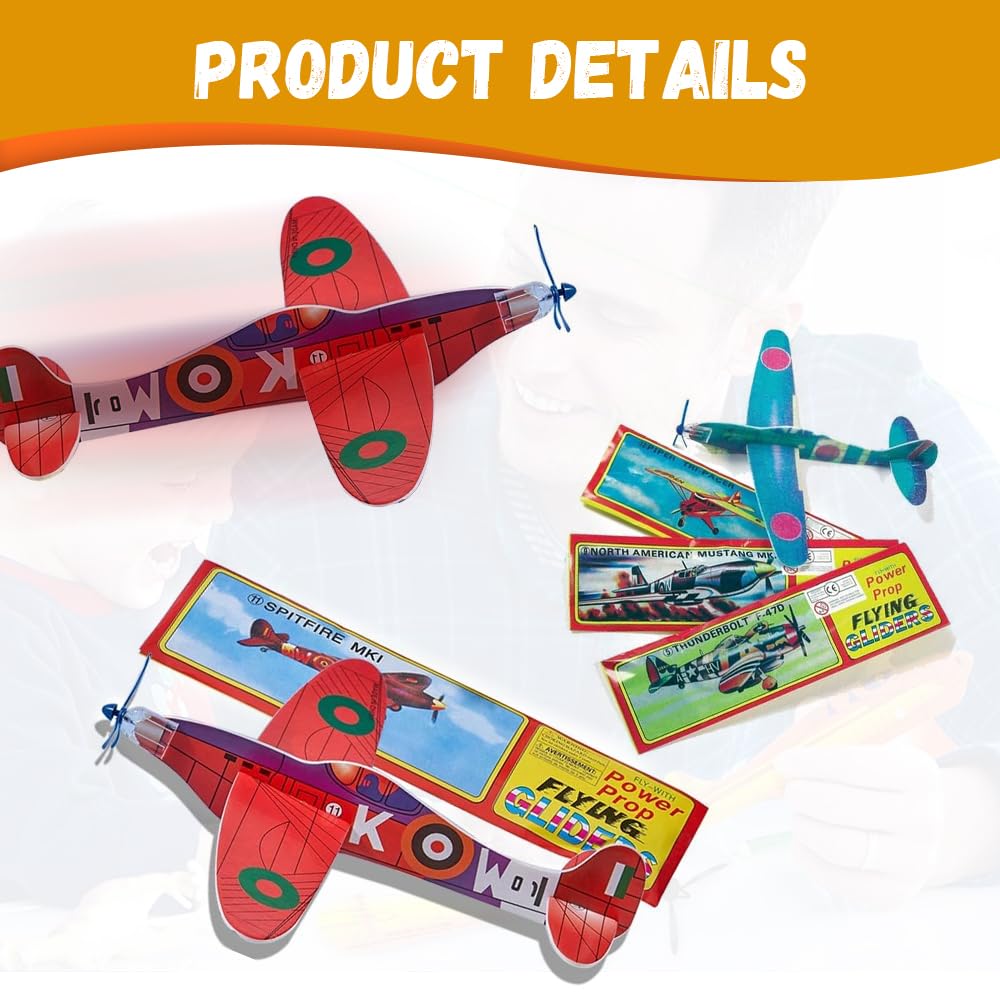 Lot de 24 Planeurs pour Enfants, Planeur Polystyrene, Avions en Polystyrène, Voler Planeur Avions Jouets -Différents Modèle - Jouet d'Extérieur pour