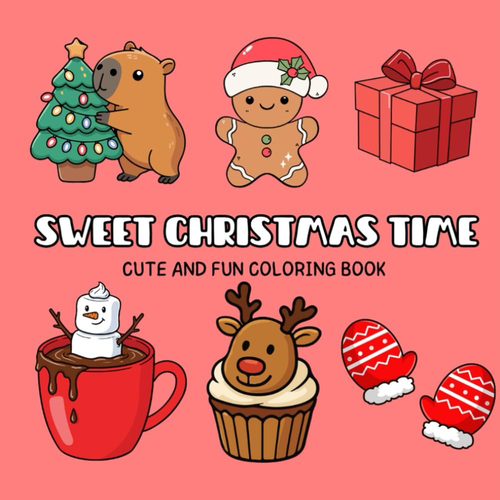 Sweet Christmas Time: cut and fun coloring book