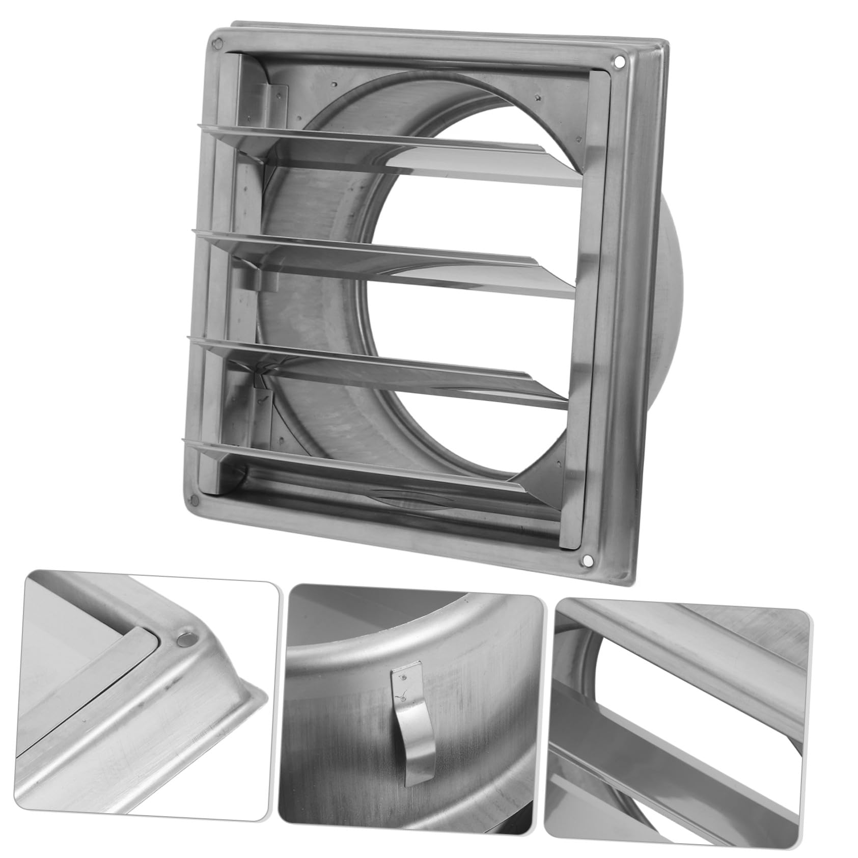 SEWACC Rejilla de Ventilación de Acero Inoxidable con Malla y Louvers Ajustables Cubierta Resistente la Lluvia para Pared Exterior Hogar Oficina y Baño Protección Contra Humedad y Flujo