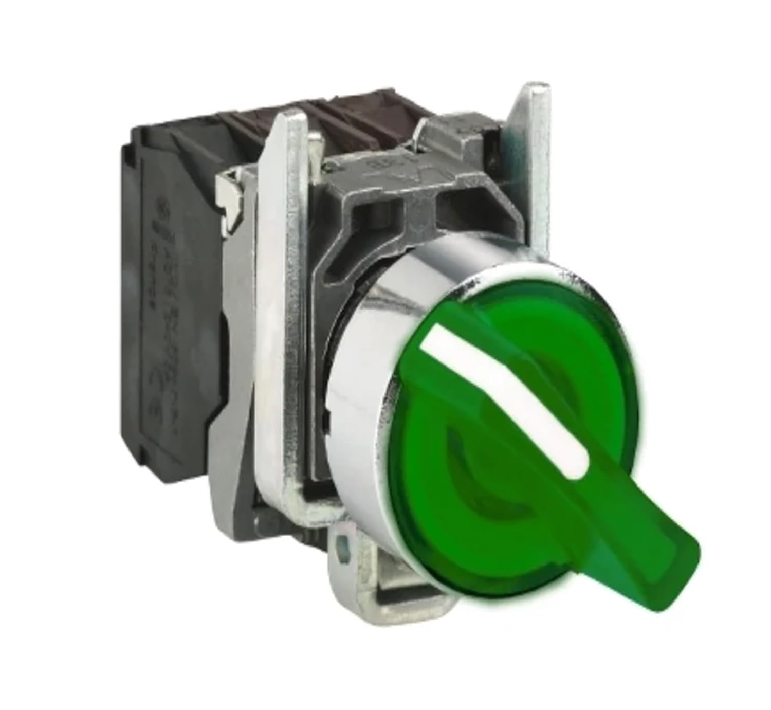 XB4BK123B5=ZB4BW0B35+ZB4BK1233 Illuminated selector Switch, Harmony XB4, 22mm, Universal LED, 2 positi