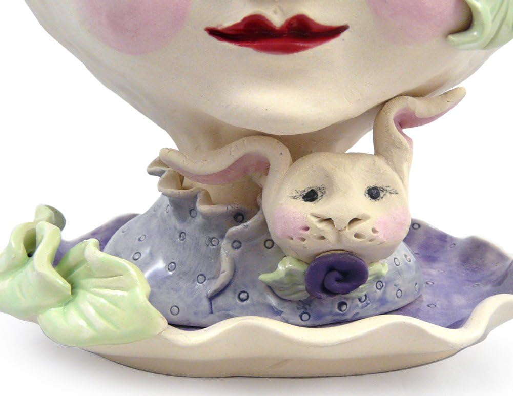 Modern Artisans Victorian Lovelies Sculpted Indoor Head Planter: Bunny Rose Version
