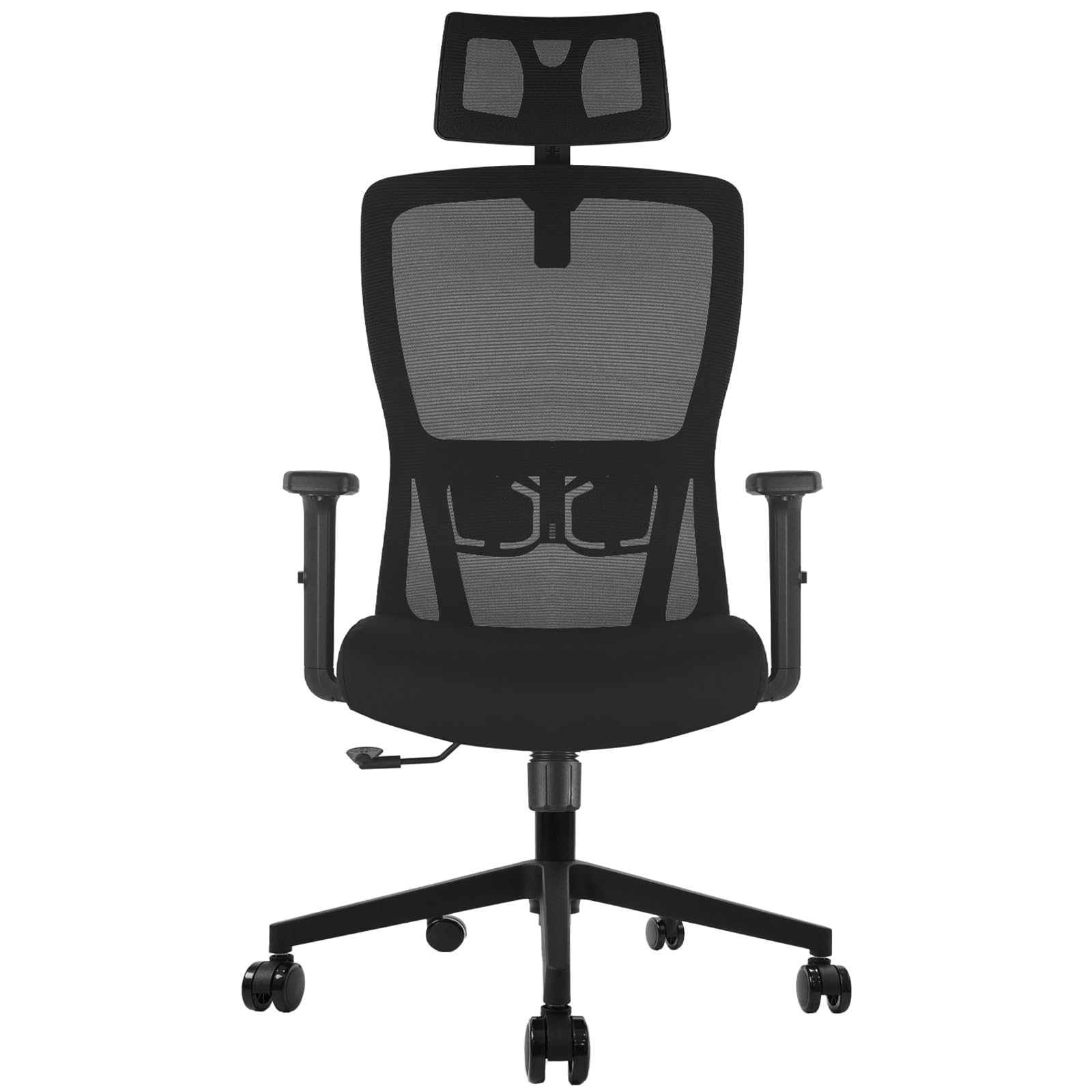 Durrafy Silla de oficina, silla de escritorio con reposacabezas ajustable, soporte lumbar y reposabrazos elevable, silla de oficina ergonómica de respaldo alto, respaldo de malla transpirable para