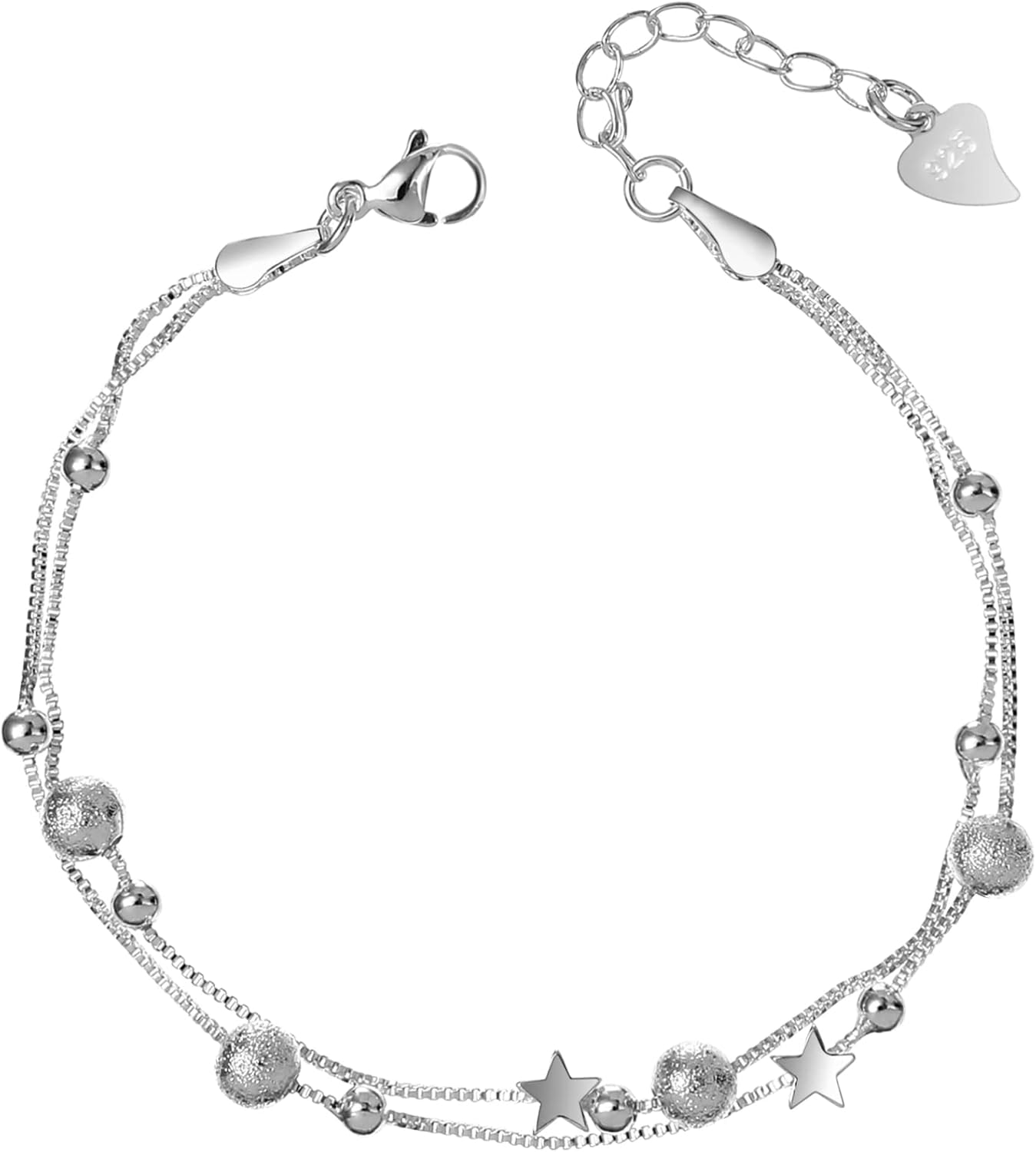 2pcs Adjustable Star Anklets for Women Double Layer Ankle Bracelets & Wrist Bracelets Dainty Jewelry for Unique Design for Everyday Wear