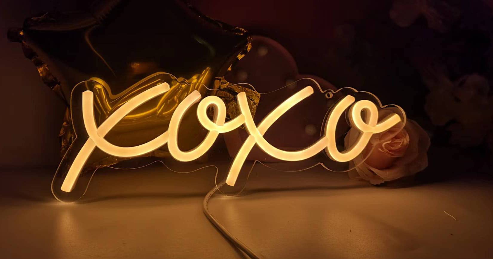 Ulalaza Neon Light Sign LED XOXO Night Lights USB Operated Decorative Marquee Sign Bar Pub Store Club Garage Home Party Decor — image 1