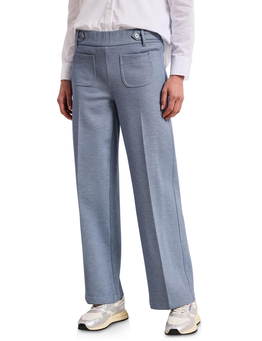 Street One Damen Wide Leg Hose mit Knopfdetails 3818166