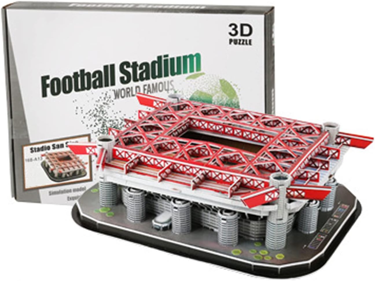 Yx-outdoor Stadio San Siro 3D Puzzle,AC MILAN Football Stadium replica model,Architectural Landmark Gifts for Football Fans (35 * 26 * 11.5 cm)