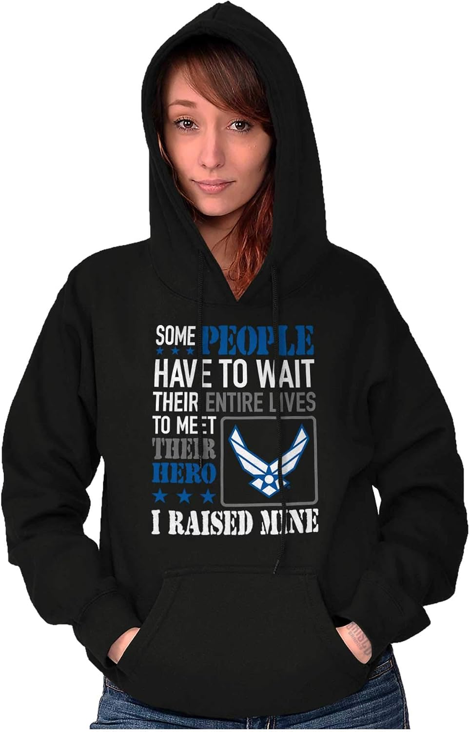 Brisco Brands US Air Force Proud Parent Mom Dad Hoodie Sweatshirt Women Men
