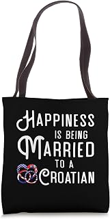 Croatian Flag Wedding Rings Heart Marriage Croatia Tote Bag