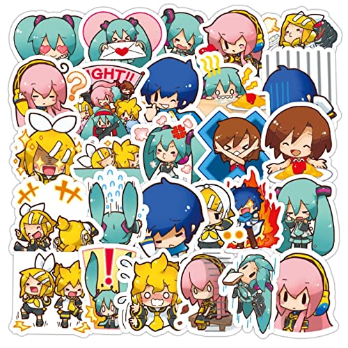40 peças adesivos de anime japonês Hatsune para crianças e adolescentes - adesivos estéticos kawaii
