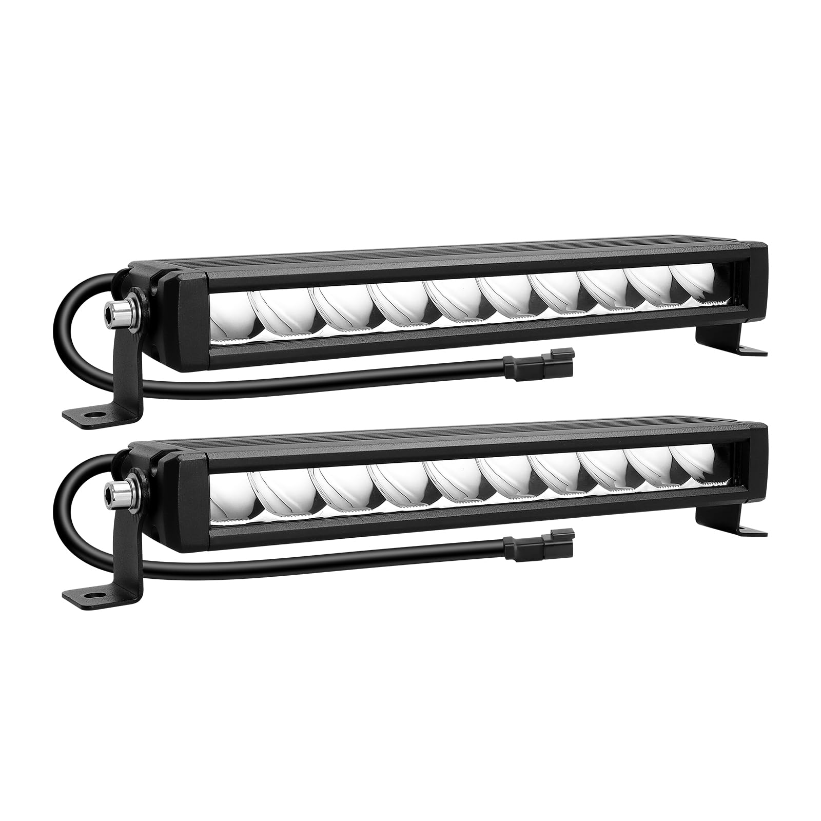AUXTINGS Listwa świetlna LED 30 cm 30 W ze złączem DT, jednorzędowe reflektory 3000 lumenów światła do jazdy, wodoodporne listwy LED do pojazdów ciężarowych SUV-ów, łodzi ATV UTV Offroad, DC 12V 24V
