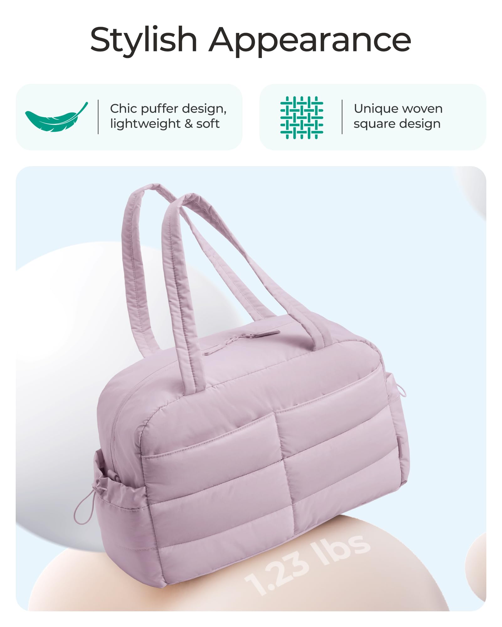 BAGSMART Gym Bag for Women with Toiletry Pouch, Lightweight Weekender Bags for Women with Wet Pocket, 31L Travel Duffle Carry On Bag, Weekender Overnight Bag for Travel,Water Resistant,Dark Pink: Misty Purple