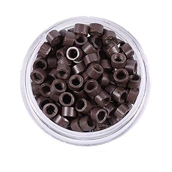 1000 Pcs 5mm Micro Rings Links Beads for Hair Extensions (5# Brown)