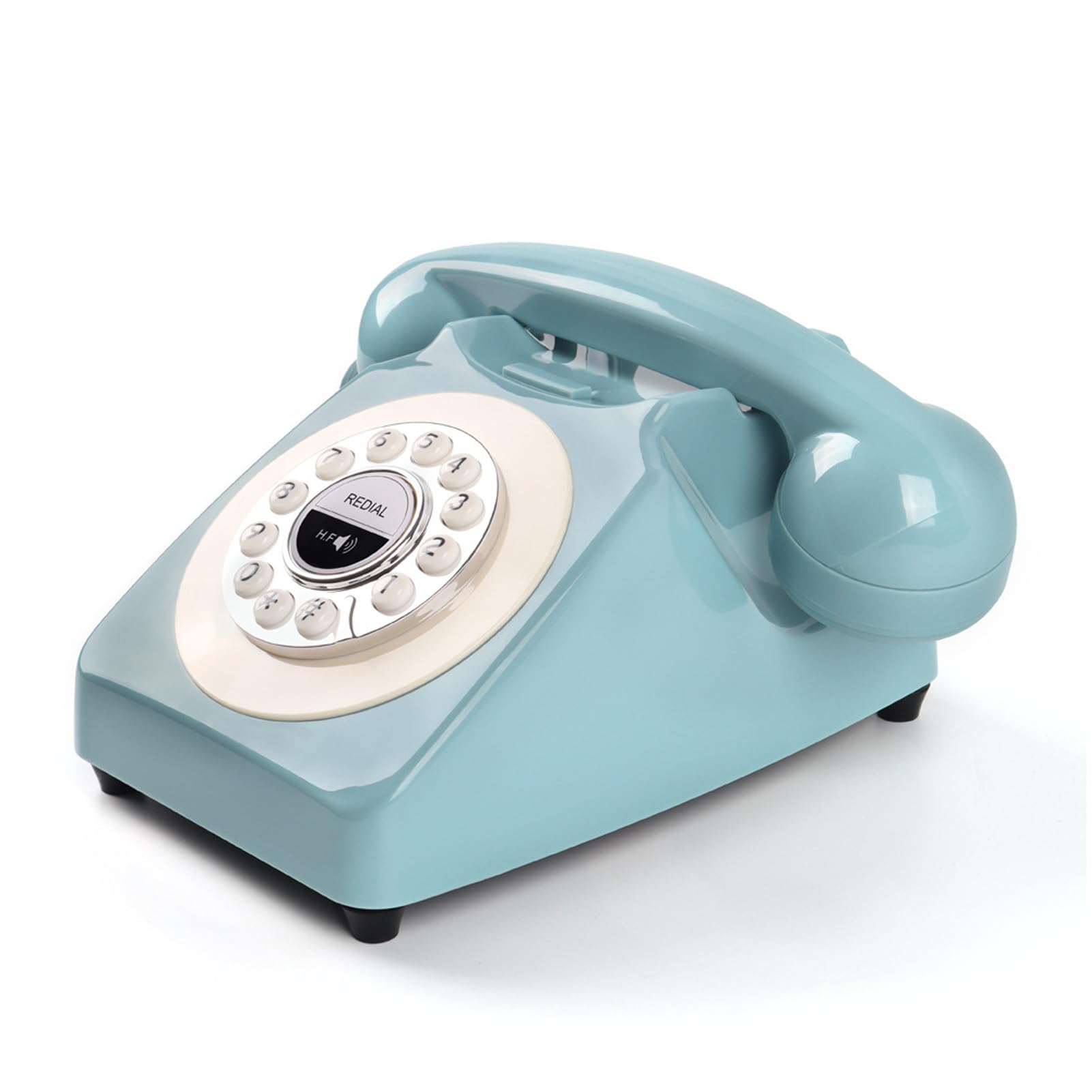 Bluetooth-Retro-Telefon, Vintage-Tischtelefon mit USB-Ladefunktion, Freisprechfunktion und Musikwiedergabe für das Homeoffice (Blue)