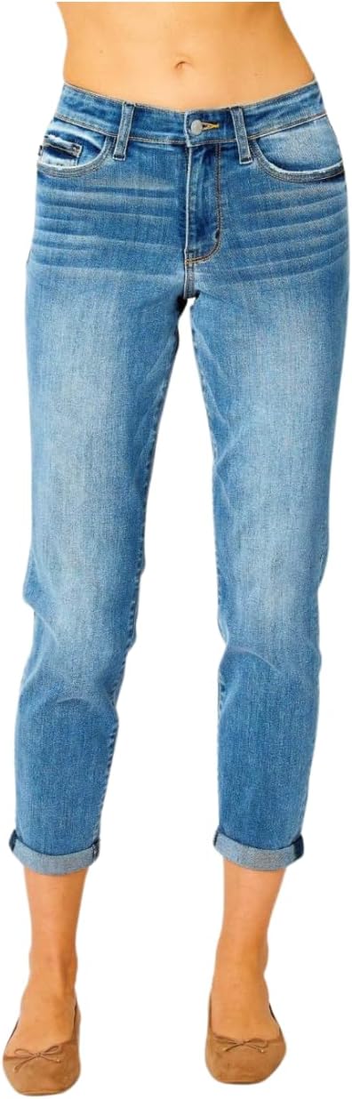 Judy Blue Cuffed Hem Slim Jeans