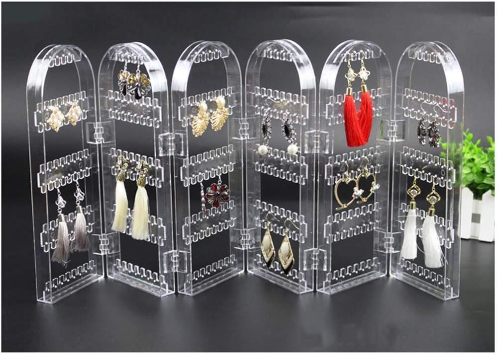 Jewelry Rack Earrings Organizer Jewelry Display Stand Foldable Earring Holder Display Storage (360 Holes 6 Layers) Jewelry Organizer (Color : Clear) image 3