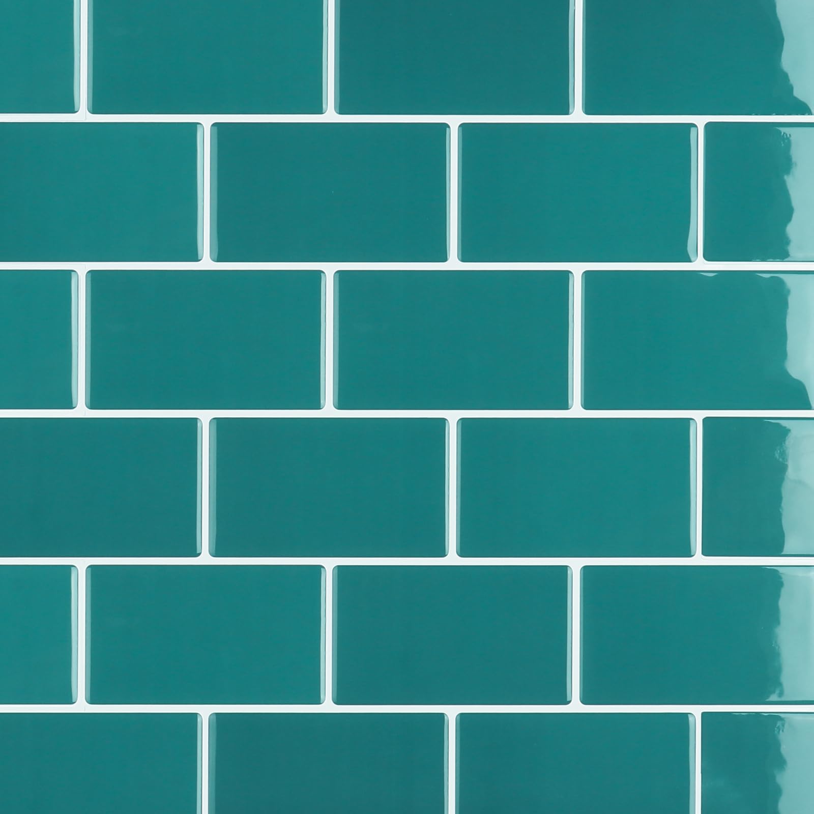 VaryPaper 3D Stickers Carrelage Adhesif Mur Turquoise Bleu 30.5cmx30.5cm 10 Pièces Credence Adhesive pour Cuisine Carreaux Adhesif Salle de Bain Imperméable Autocollant Carrelage Cheminée Buanderie