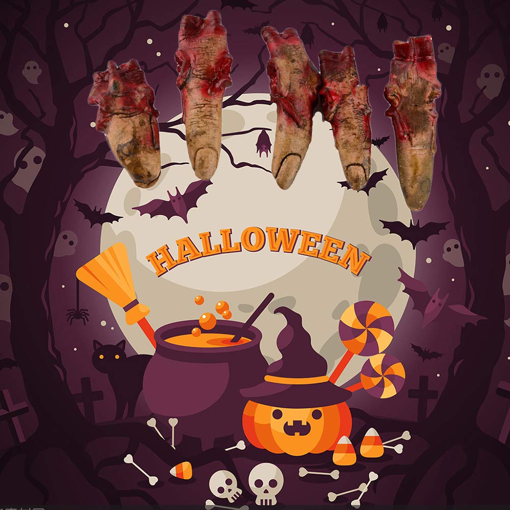 Witte Kartonnen Bordjes met Bloederige Ogen en Vingers voor Halloween Witte Kartonnen Bordjes met Bloederige Ogen en Vingers voor Halloween