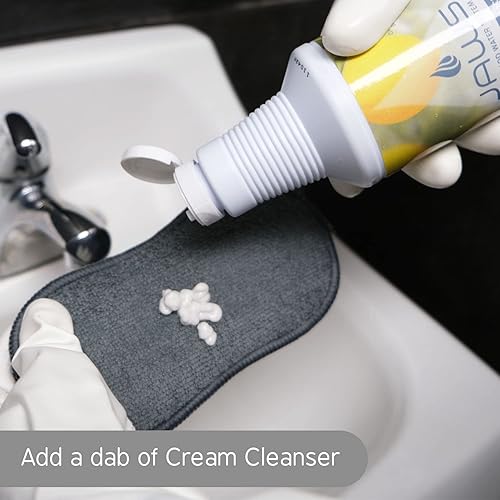 Miniatura 5 de JAWS Crema limpiadora con esponjas de microfibra, removedor de manchas de agua dura y limpiador abrasivo suave