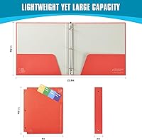 Vista 2 de Blue Lake ECOLIFE Carpeta de 3 anillos de 1 pulgada con divisores con bolsillos, organizador de carpetas sin plástico, suministros de oficina