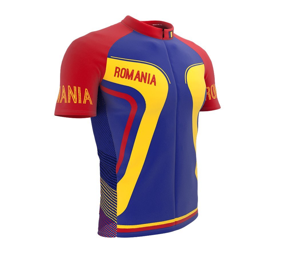 ScudoPro Romania Full Zipper Bike Short Sleeve Cycling Jersey for Men - Size M Multicolored