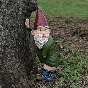 Runsmooth 15cm Tuin Gnome Ornament, Grappige Plassende Kabouter Ondeugende Tuin Gnome voor Gazonornamenten, Binnen of…