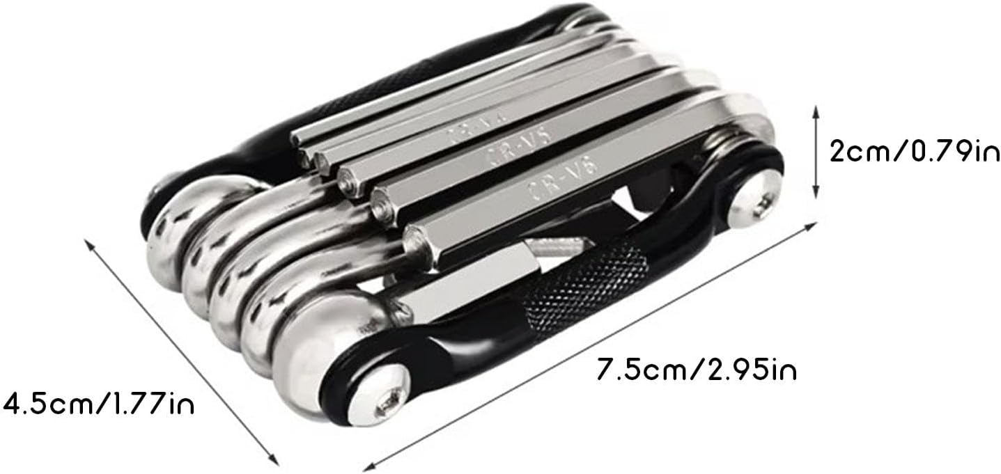 Bike Tools Kit Set, 16 in 1 Cycling Tool Tire Levers Cycle Multitools, Multifunction Chain Breaker with Hex Wrench Motorcycle Accessories for Mountain Bikes